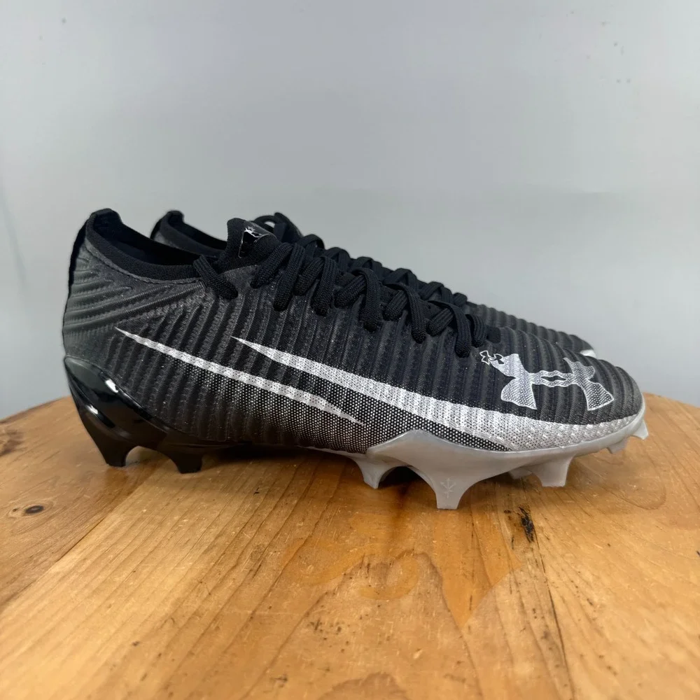 Under‎ Armour Blur Pro Mens Size 10 Black Silver Grey Football Cleats Smoke NEW